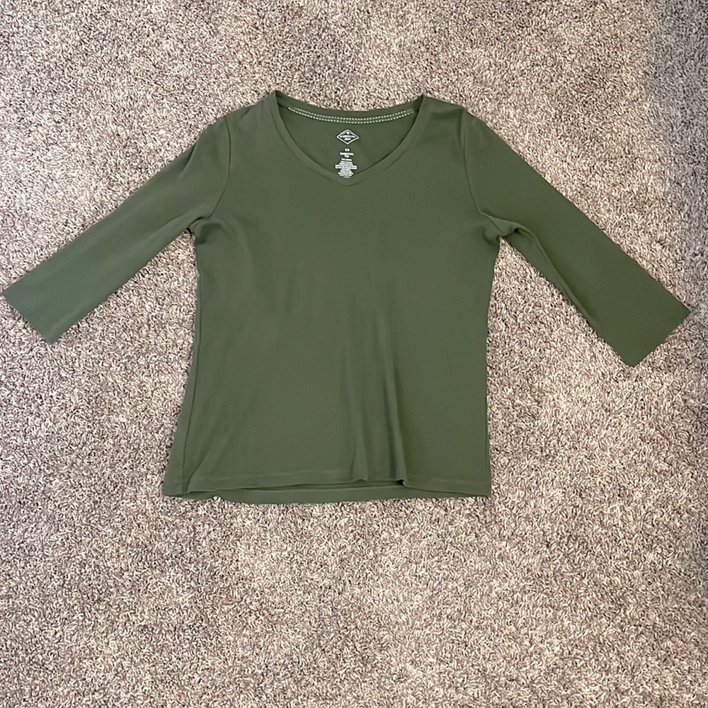 WOMENS THRIFTED GREEN LONG SLEEVE